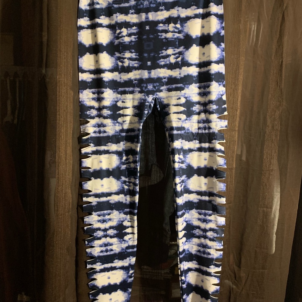 Tights Blue and white Tye  dye/ blue and white/ Animal print.